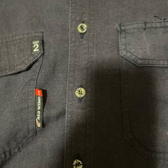 Red Wing 66321 FR Flame Resistant CAT 2 Blue Work Shirts Men's Sz Large Regular - Picture 3 of 7